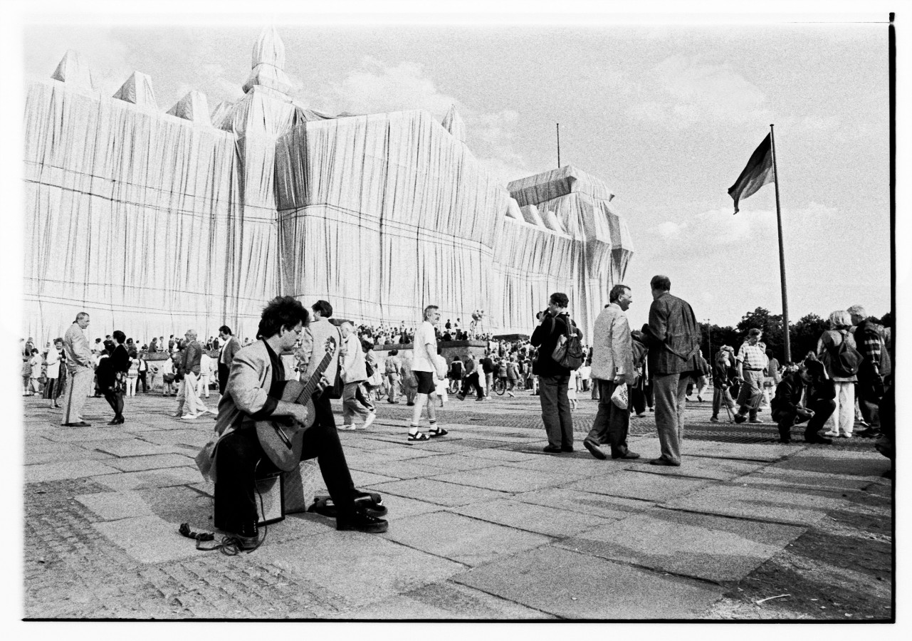 Christo and Jeanne-Claude in Berlin, June 1995 by . 
